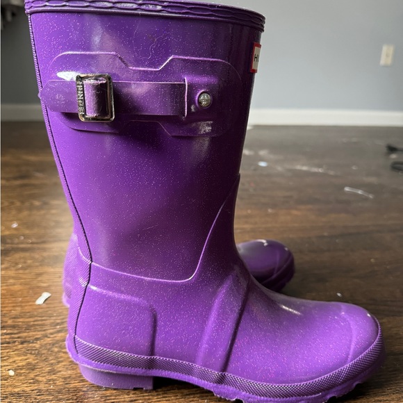 Hunter women’s royal purple glitter rain boots wellies size US 9 - hardly worn - Picture 5 of 7
